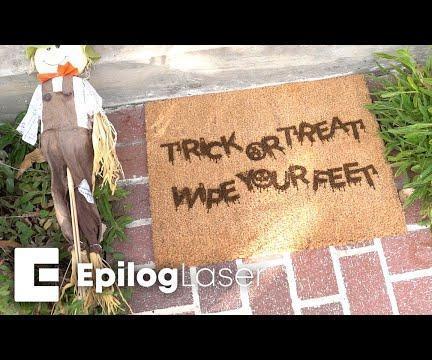 Laser Engraving a Halloween Doormat