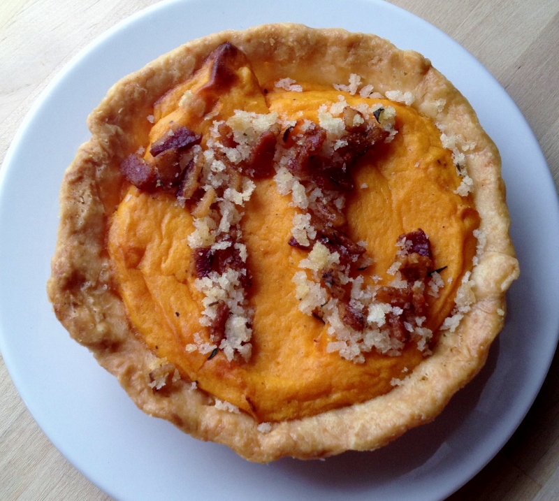 Savory Sweet Potato with Bacon Crisp Pi Pie