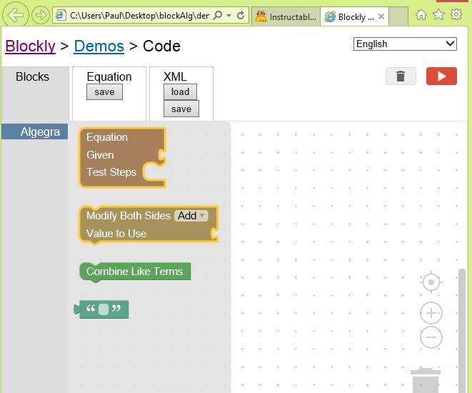 Explain Pre-Algebra Using Blockly