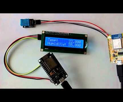 Remote Wi-Fi DHT11 Temperature and Humidity I2C 2 X 16 LCD Display With Two ESP8266 and Visuino