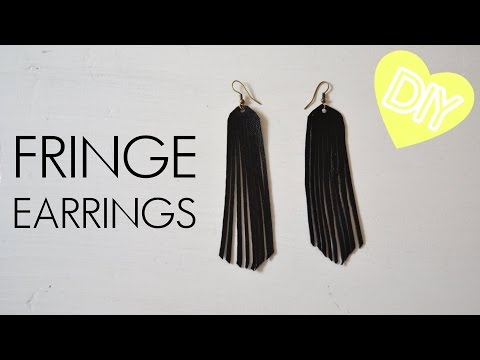 &amp;hearts; DIY Fringe Earrings From Faux Leather | how to | tutorial