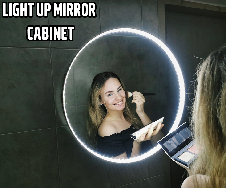 Light Up Mirror With Cabinet