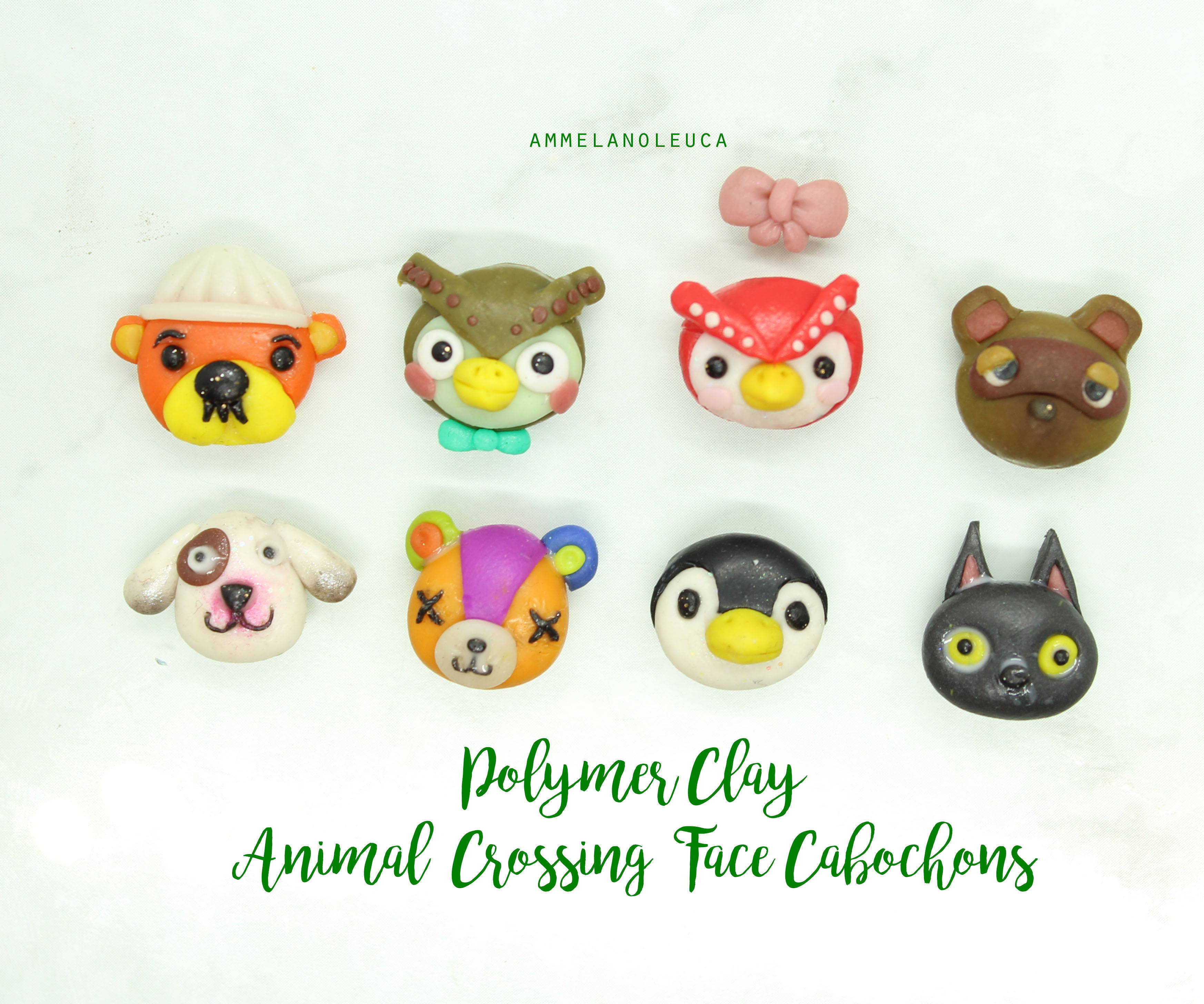 8 Animal Crossing Character Faces From Polymer Clay