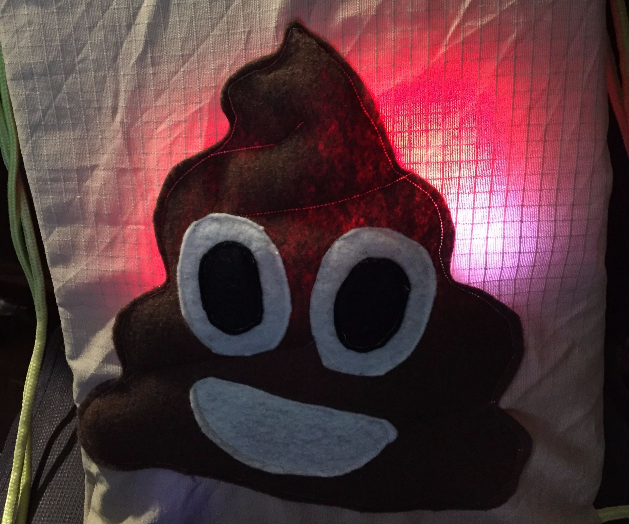 Neopixel Flaming Poop Emoji Bag