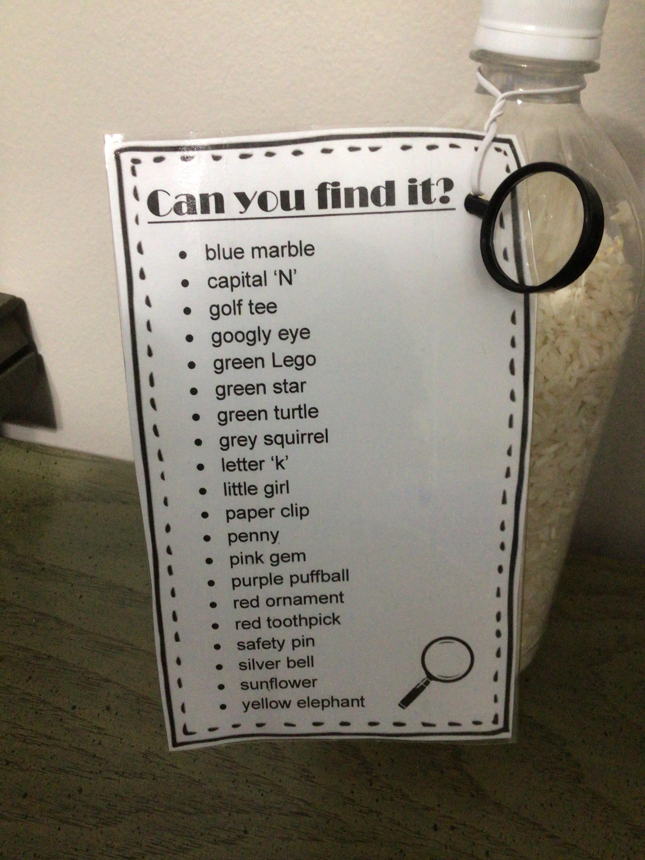 Search & Find Jar