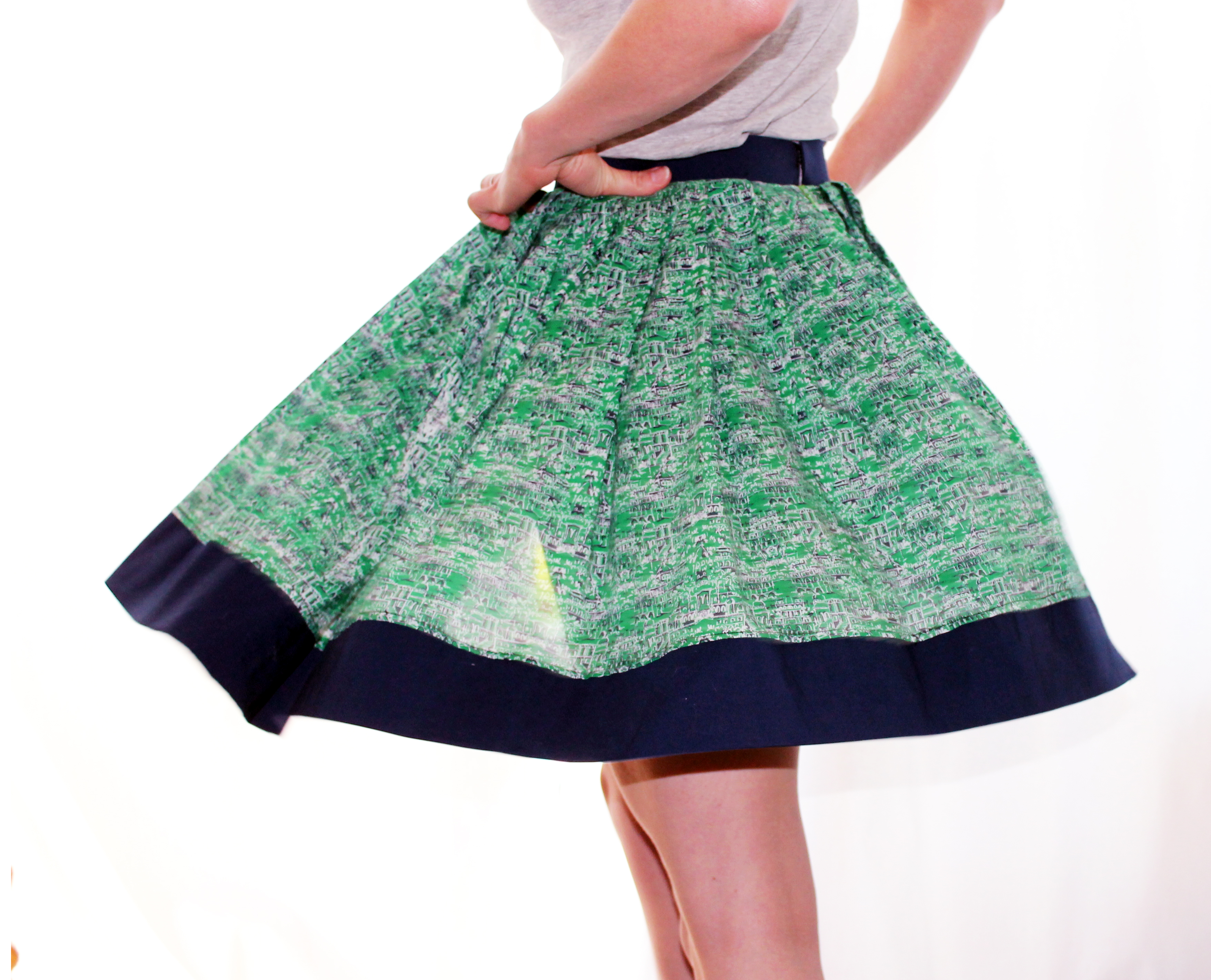 Easy Pleated Skirt - No Pattern Needed