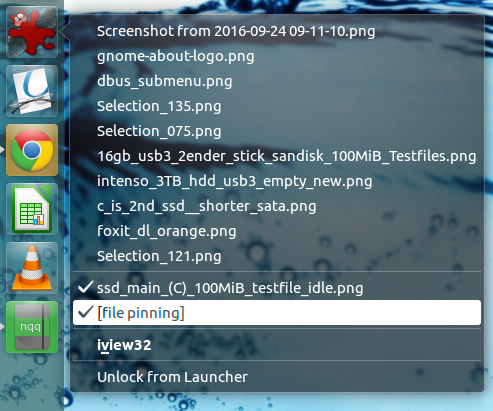 Ubuntu recent files quicklists like on windows (in quicklaunch / taskbar)