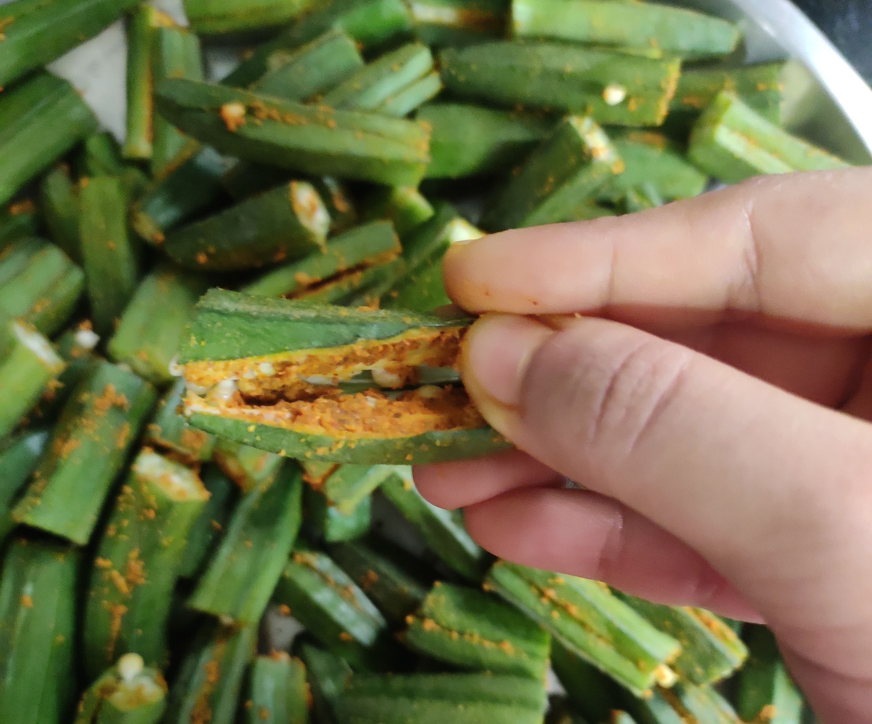 Delicious Stuffed Okra Veggie 