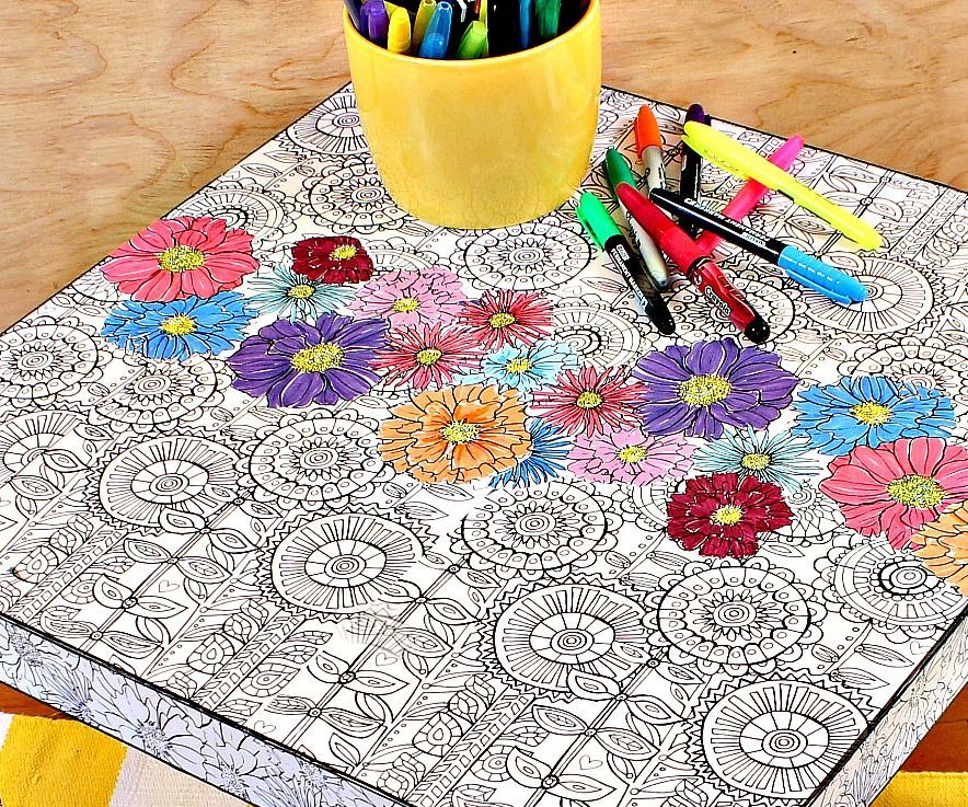 Ikea Hack Adult Coloring Book Table