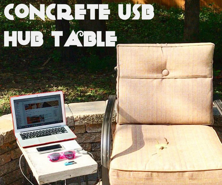 Concrete USB Hub Table