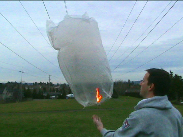 Sky Lantern/Hot Air Balloon from a Dry Cleaner Bag