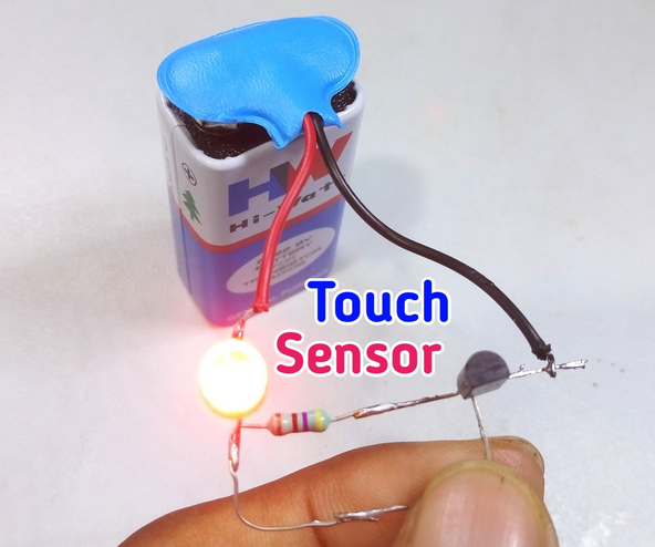 TOUCH SENSOR USING BC547 TRANSISTOR