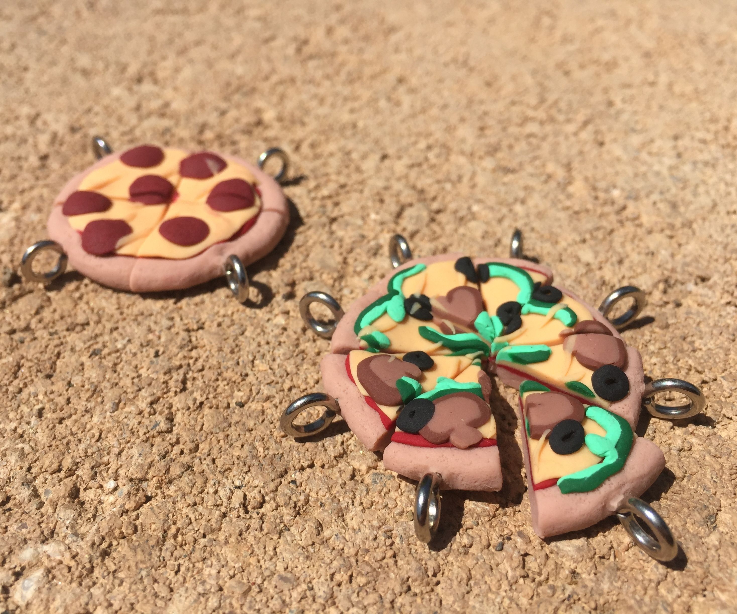 Clay Pizza Friendship Charms