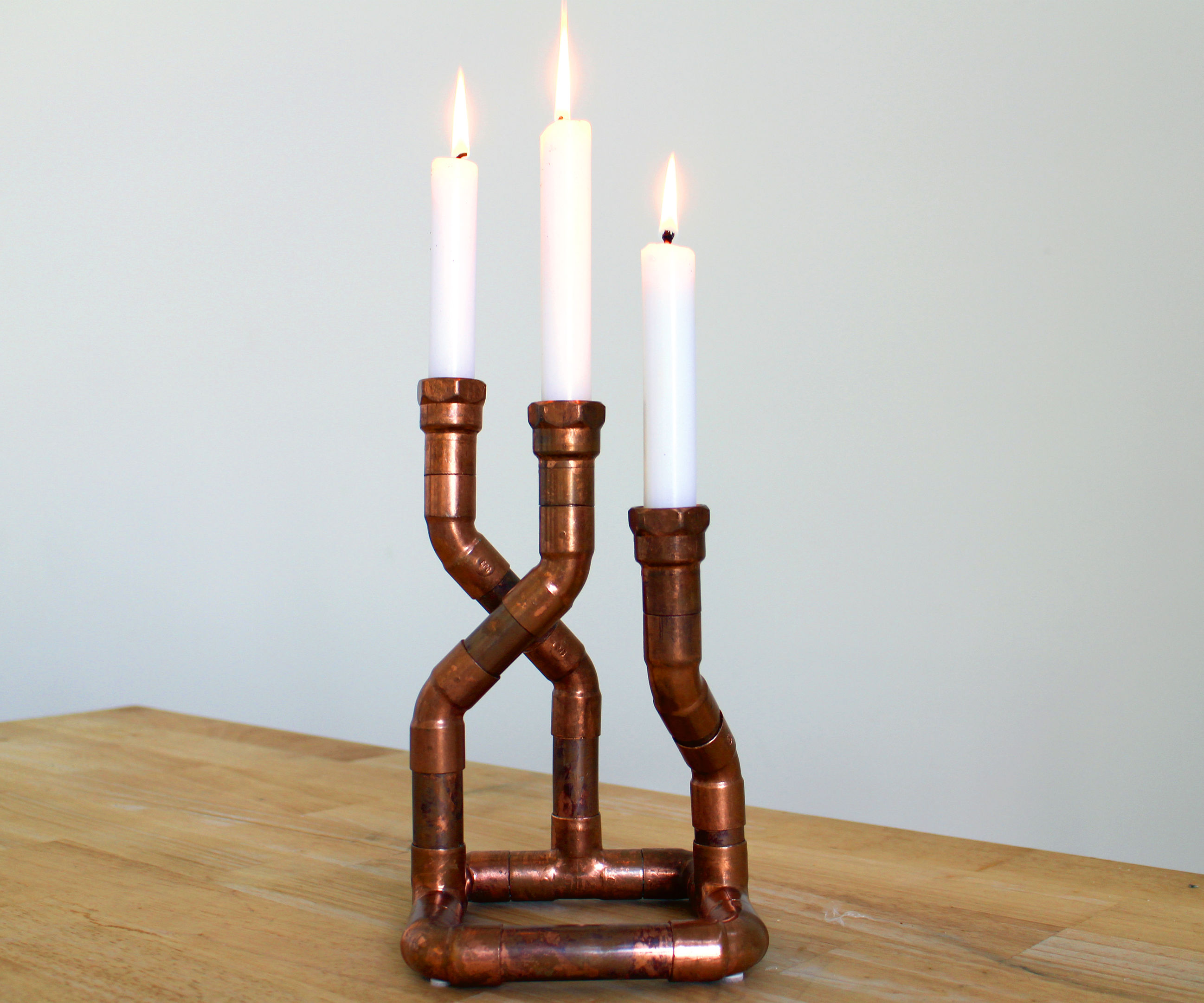 Copper Pipe Candelabra