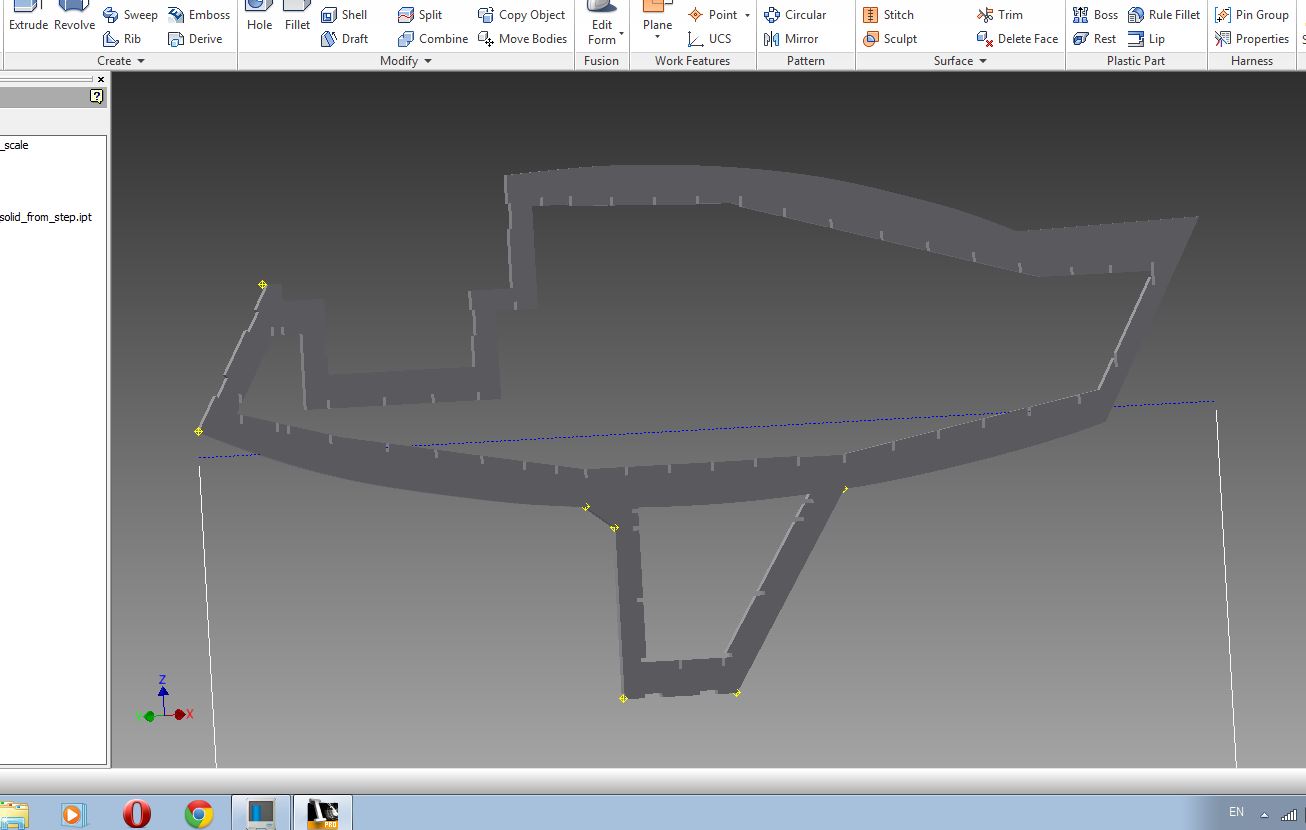 Model of Hunter 28.5 Sailboat.  I made it at TechShop