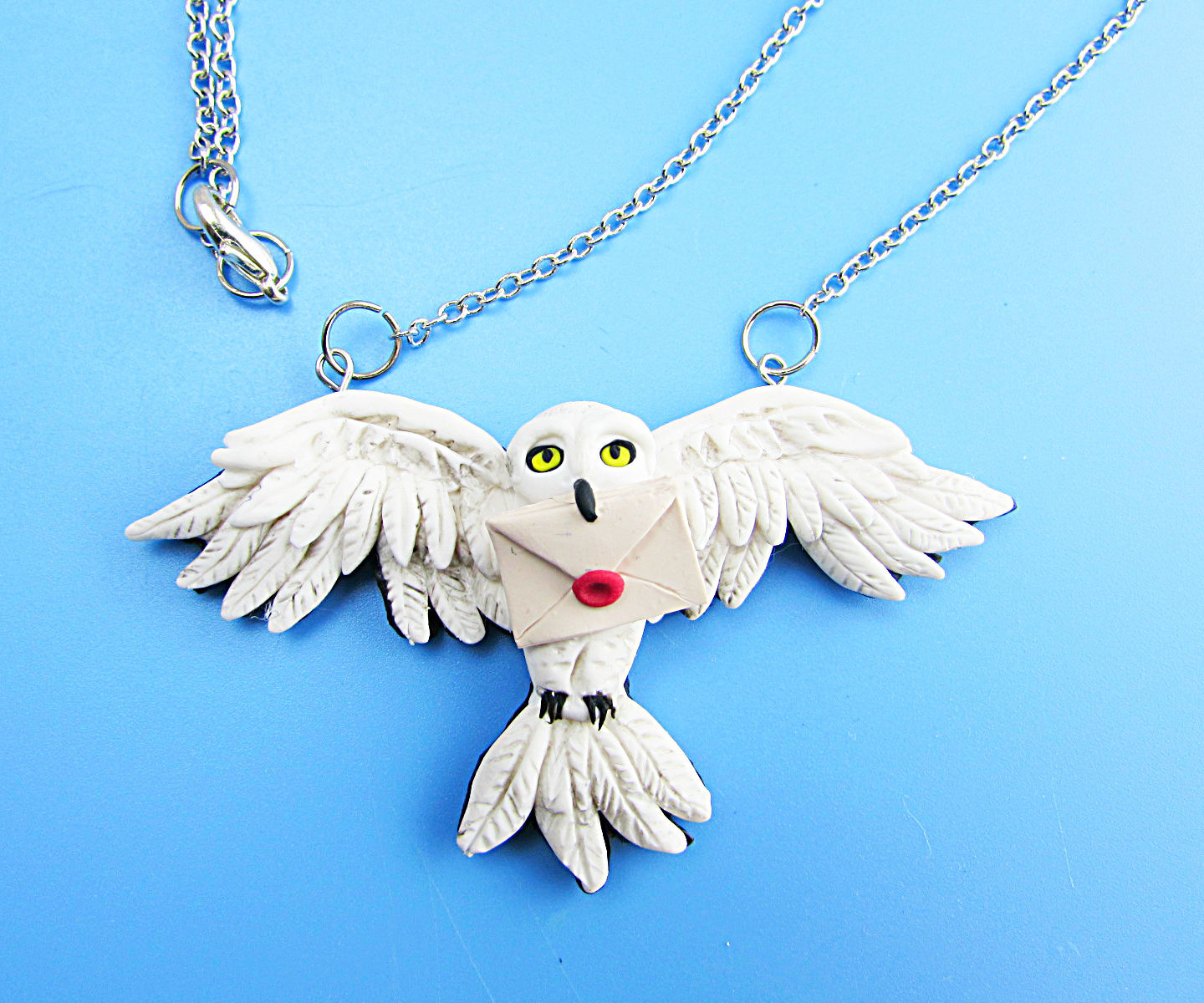 Harry Potter Hedwig Owl Polymer Clay Necklace