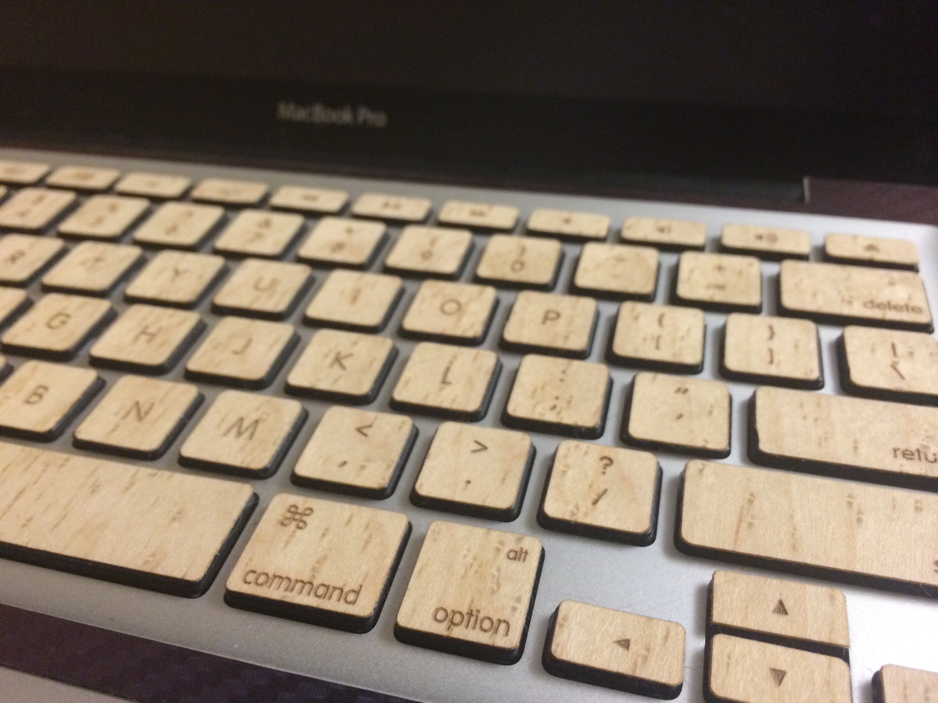 Wooden Macbook Keys (with Backlight Functionality)