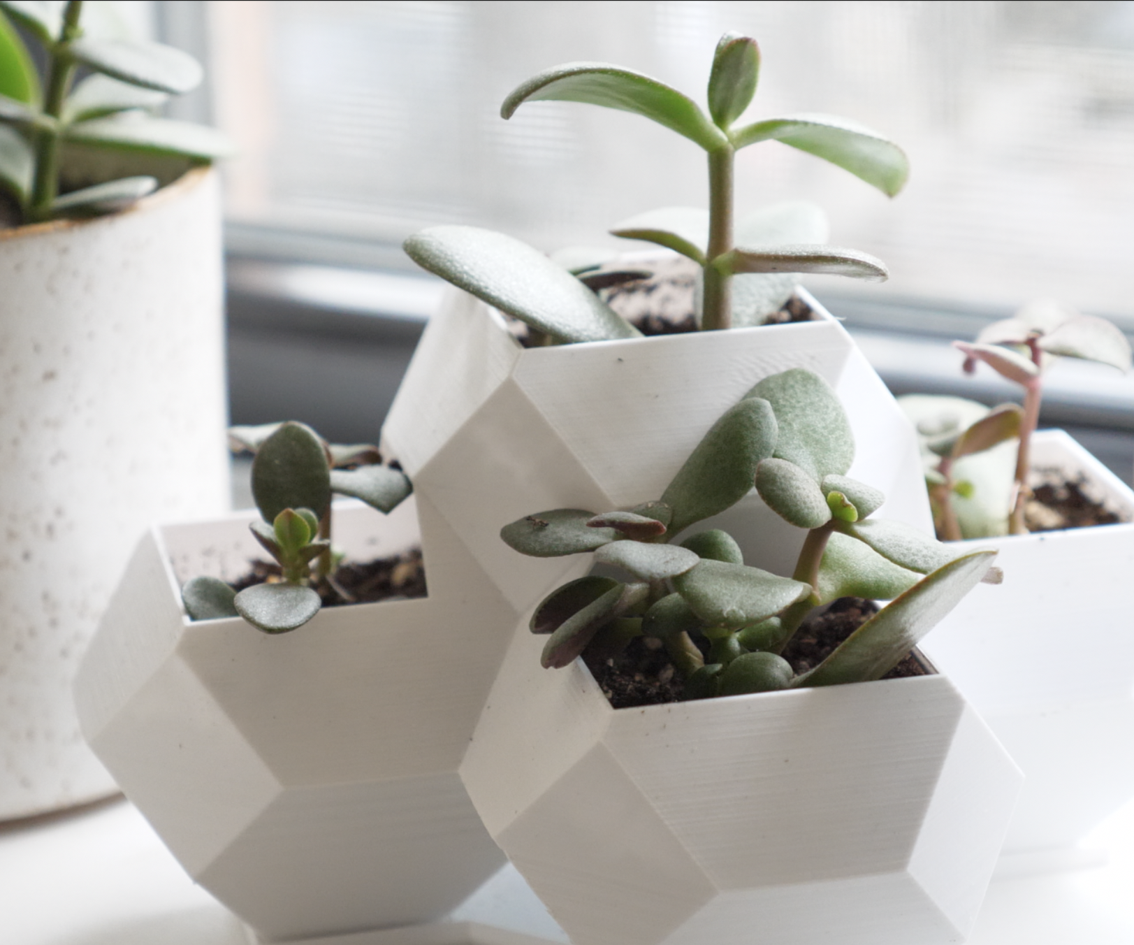 3D Printed Geometric Planter With Drainage