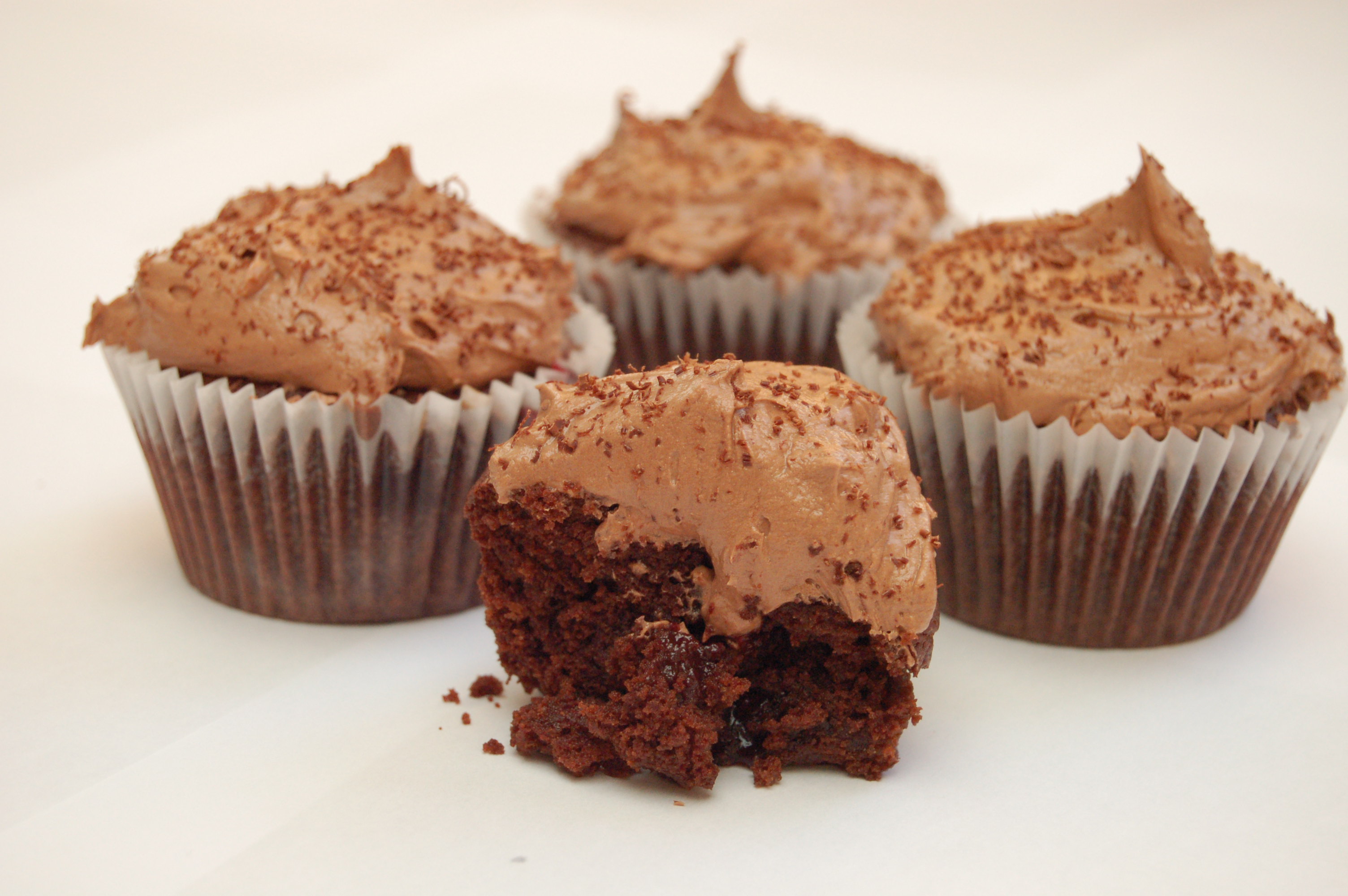 Chocolate Cherry Cupcakes With Malted Chocolate Frosting