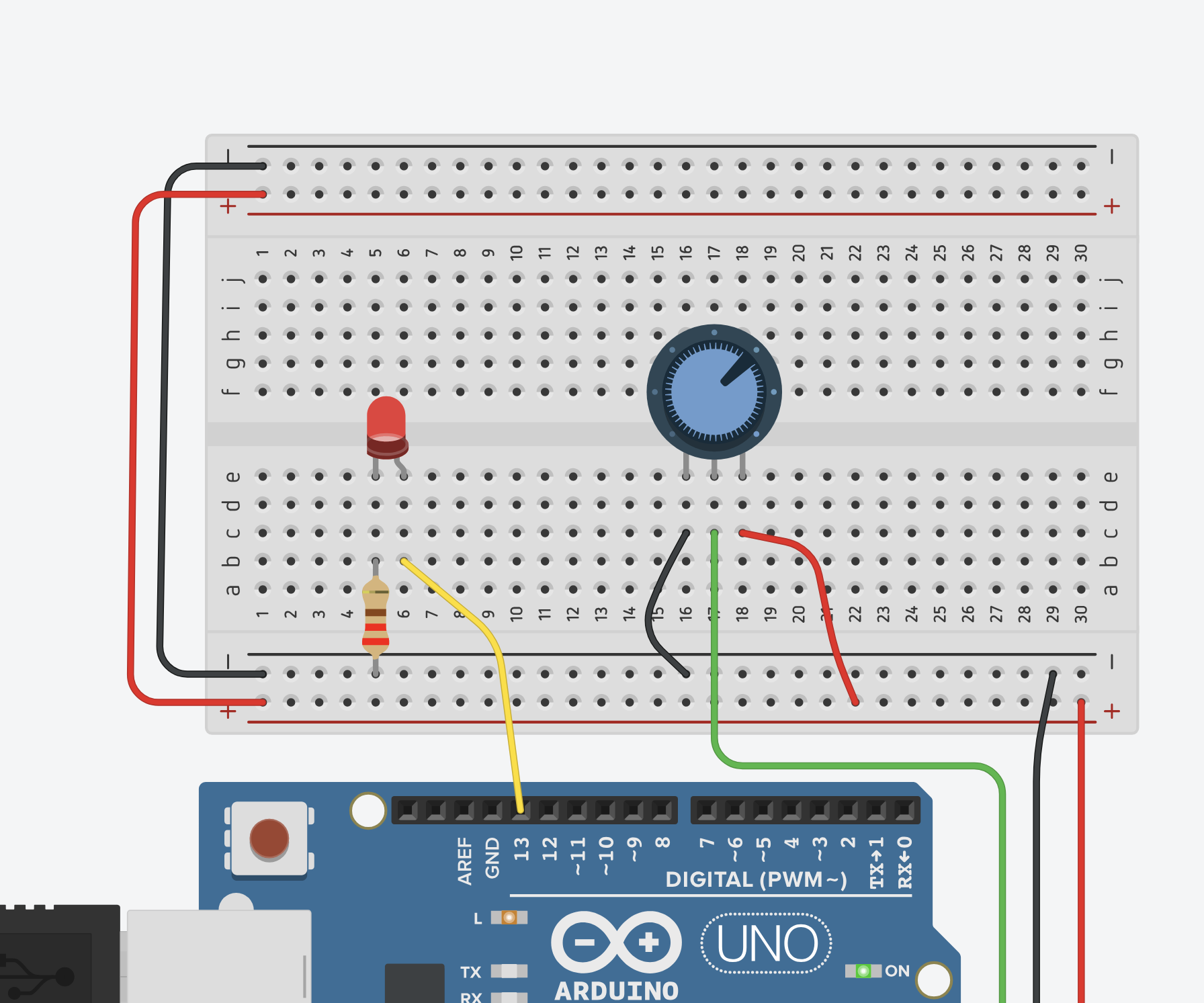 Read a Potentiometer With Arduino's Analog Input