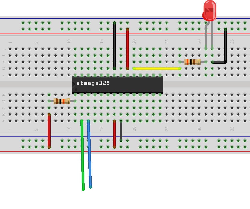 Making the Simplest Bare Breadboard Arduino Without Crystal