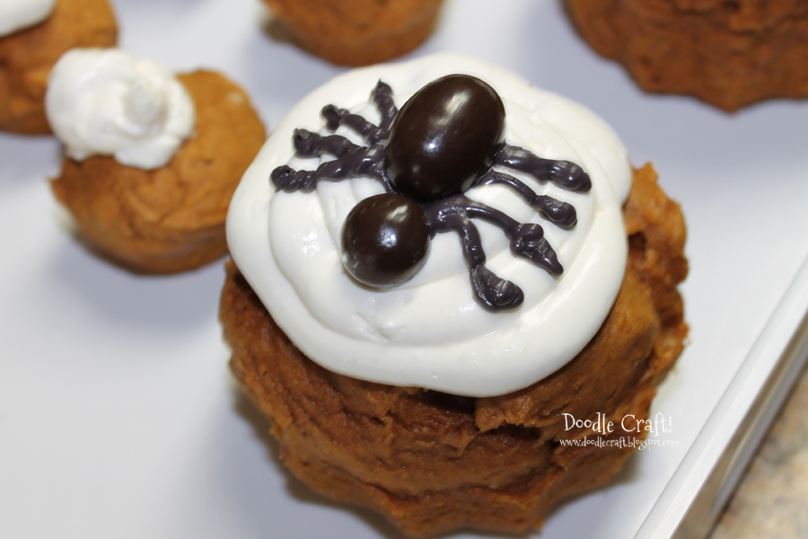 spider pumpkin muffins cream cheese frosting brockside chocolate halloween decorated cupcakes (10).JPG