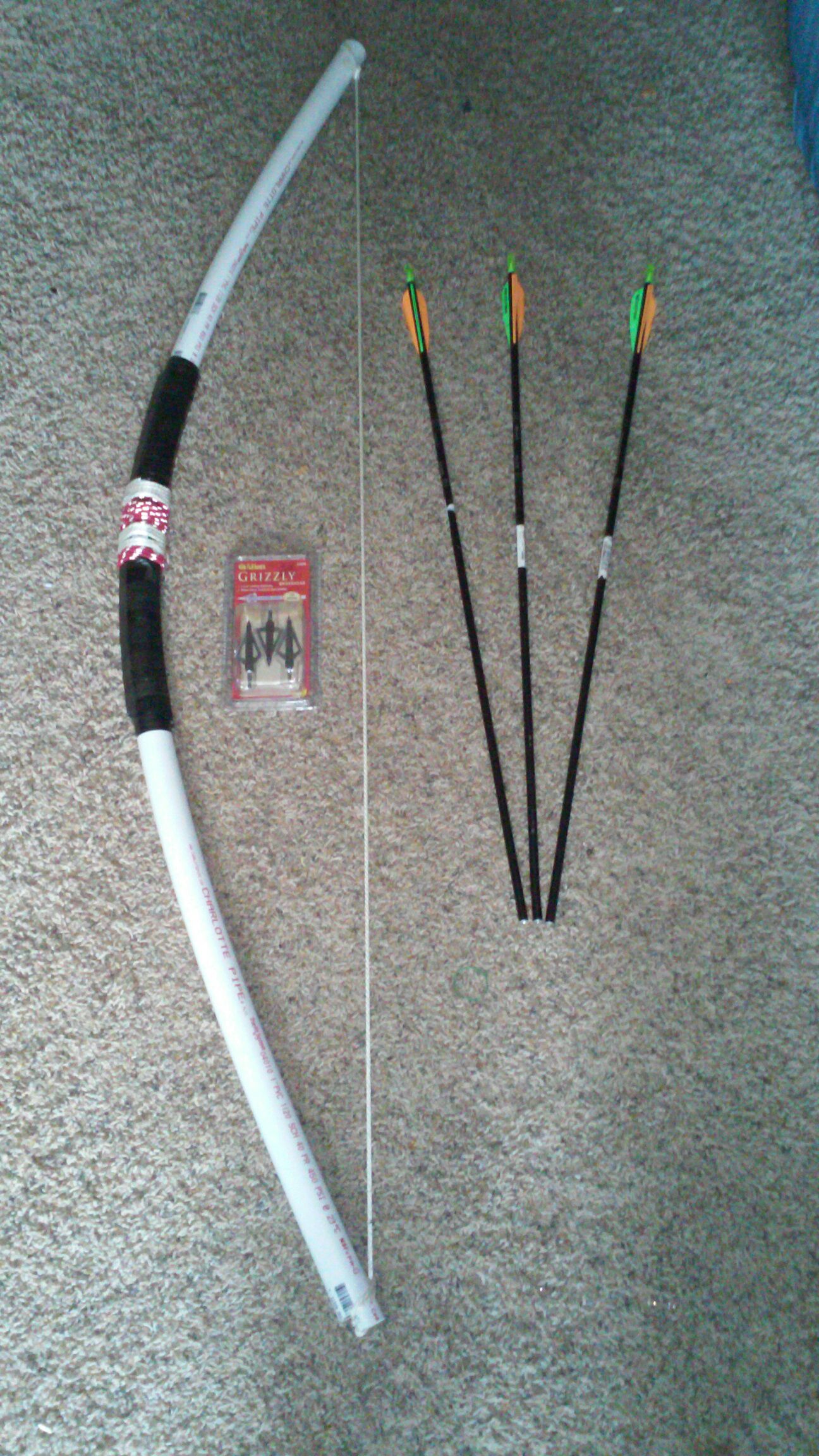 DIY PVC bow 75+ lb draw! 