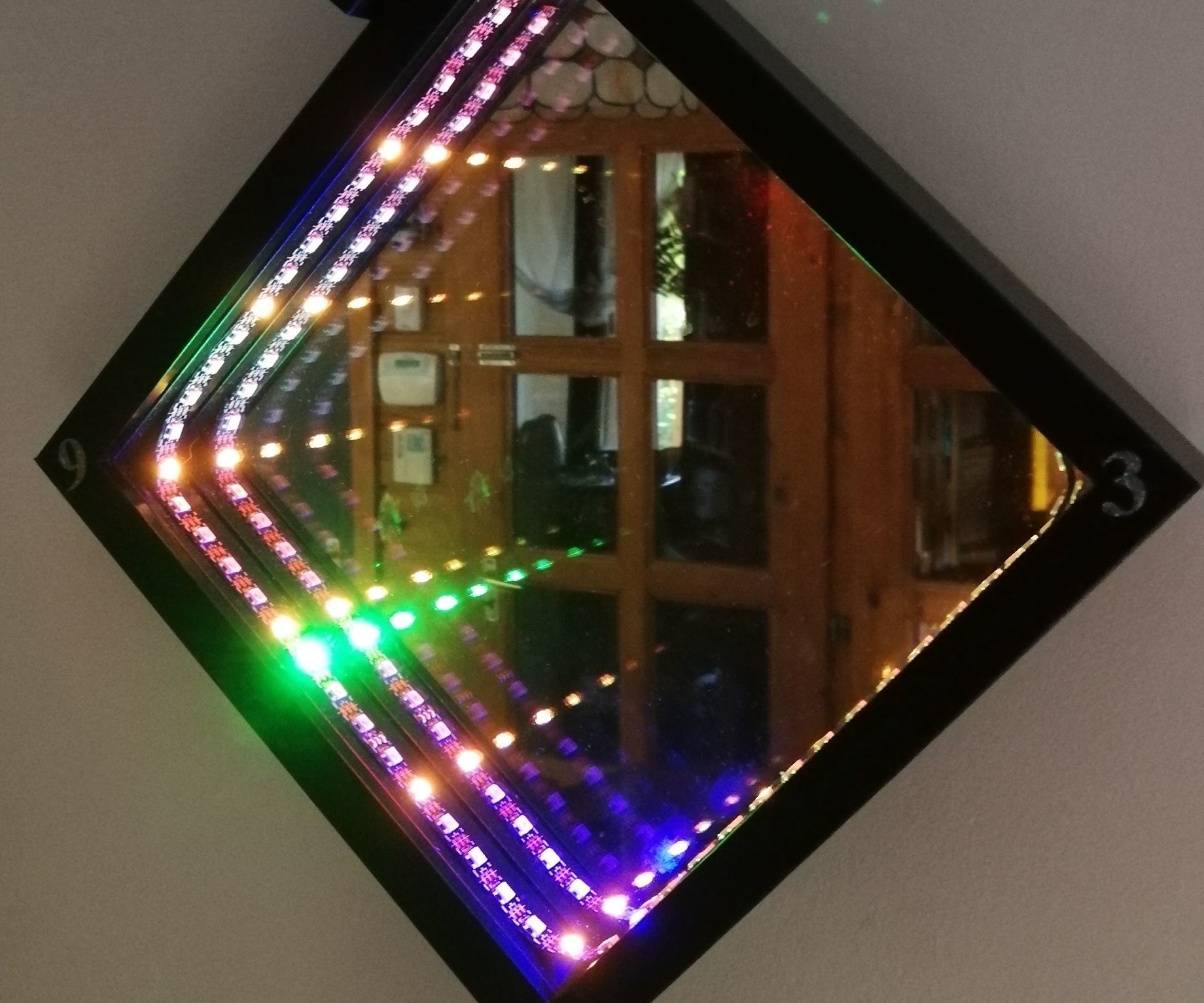 Infinity mirror wall clock in IKEA picture frame