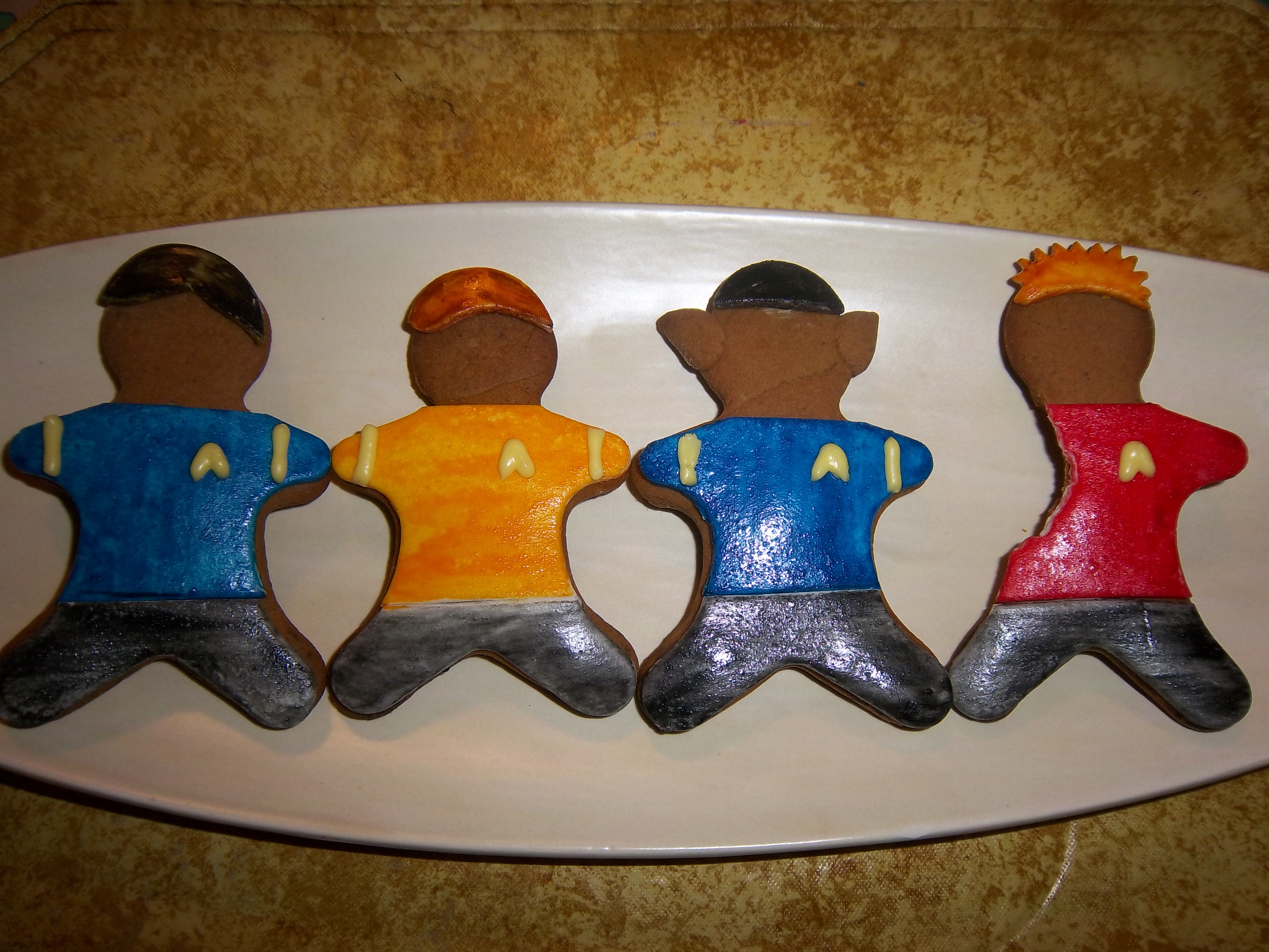 Redshirt Gingerbread Men (inspired by Foxtrot)