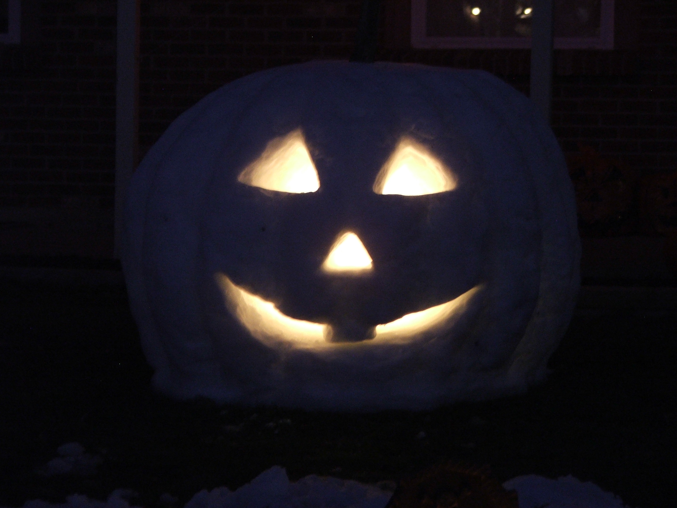 Carve a Giant White Snow Pumpkin for Halloween