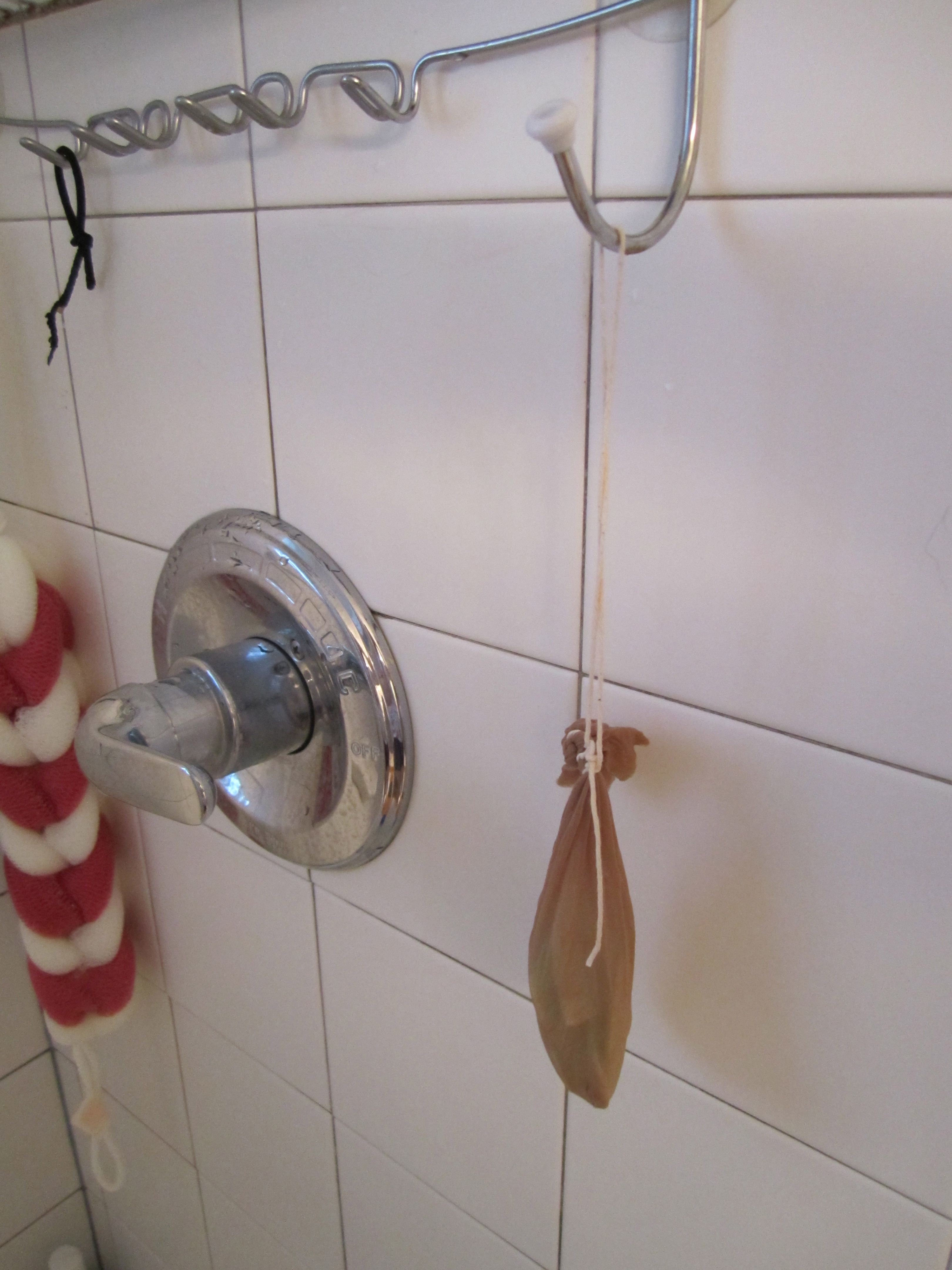 reuse old, too small, slivers of soap