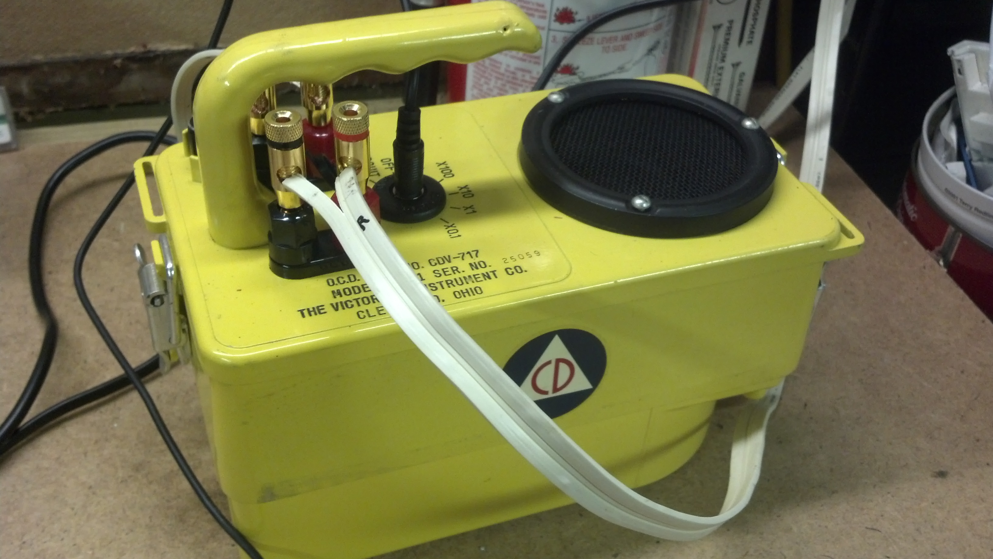 CDV-717 Civil Defense Radiation Survey Meter converted to a portable HIFI amplifier.