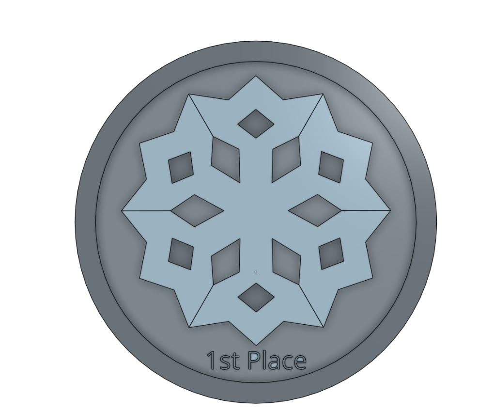 3D Printed Snowflake Medal