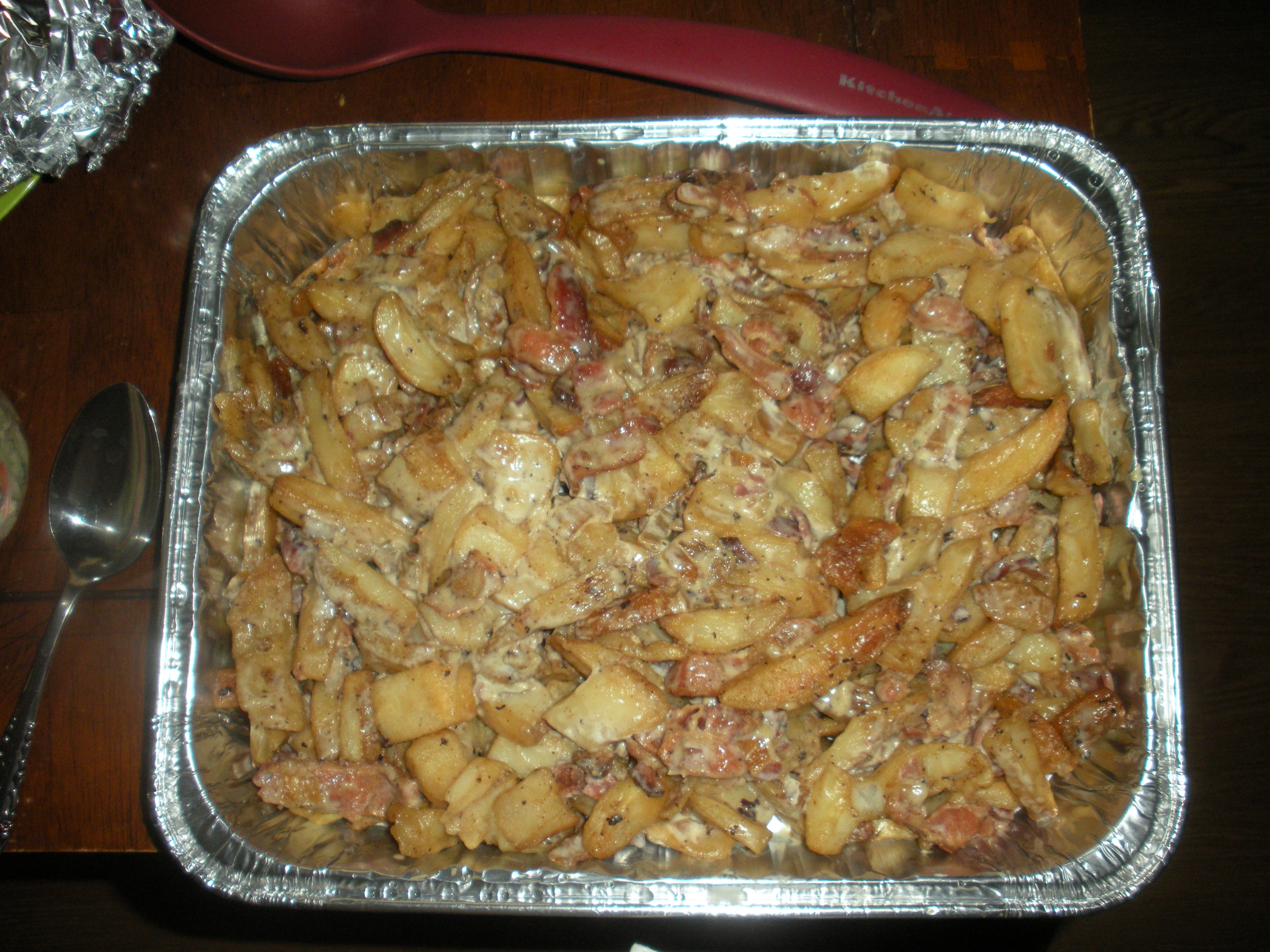 bacon and frenchfry salad for BBQ sidedish