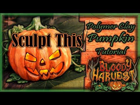 Polymer Clay Jack O'Lantern Tutorial ★ How to Sculpt and Paint a Pumpkin ★Making Halloween Ornaments