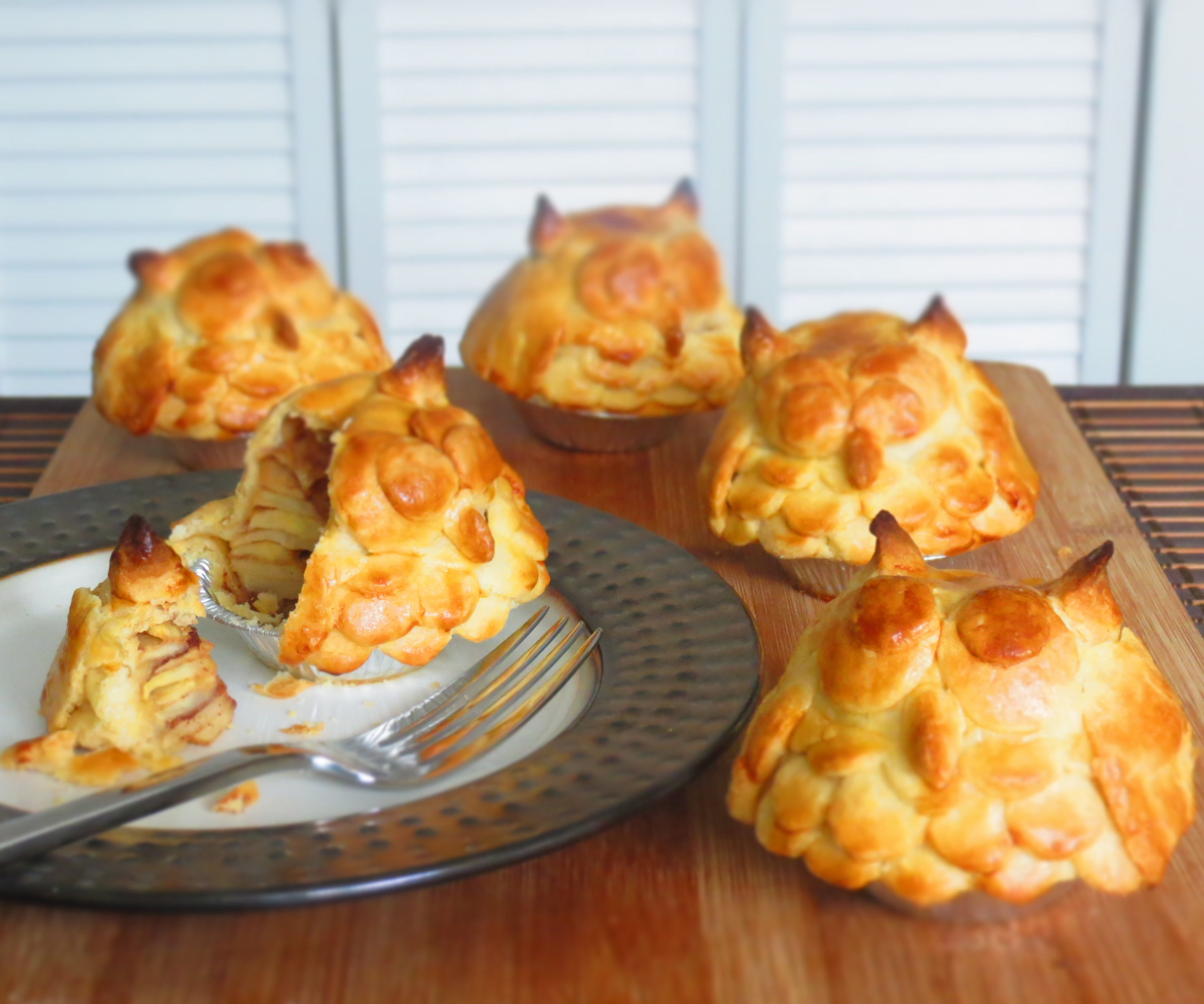 Mini Mile High Owl Apple Pies