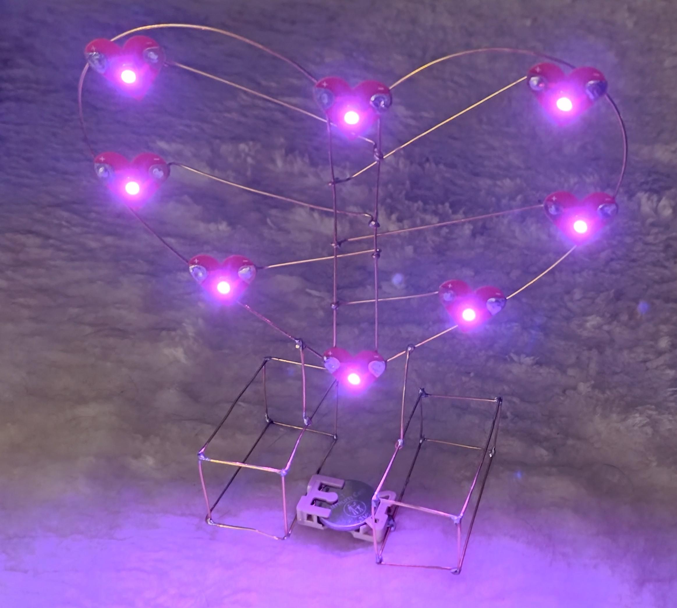 Heart-shaped LED Freeform Circuit