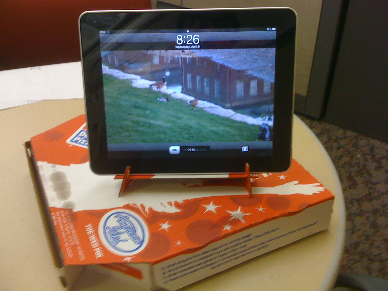 Pizza Box iPad Stand
