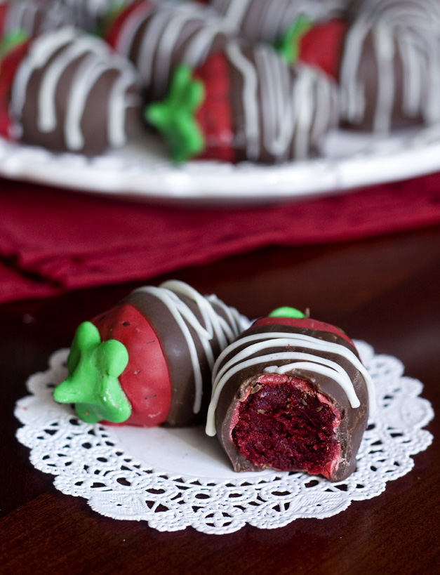 Chocolate Covered Strawberry Cake Balls