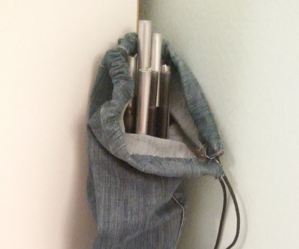 Tent Pole Bag from Old Jeans