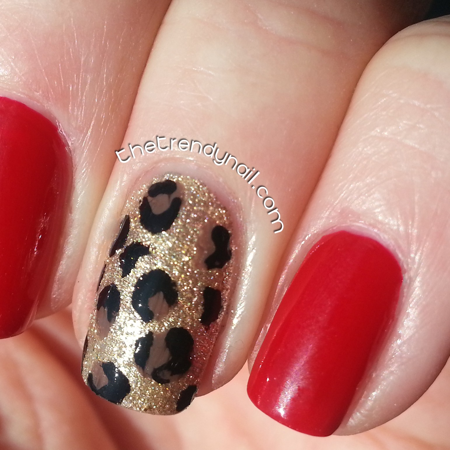 Trendy Nail- Animal Print Accent Nail