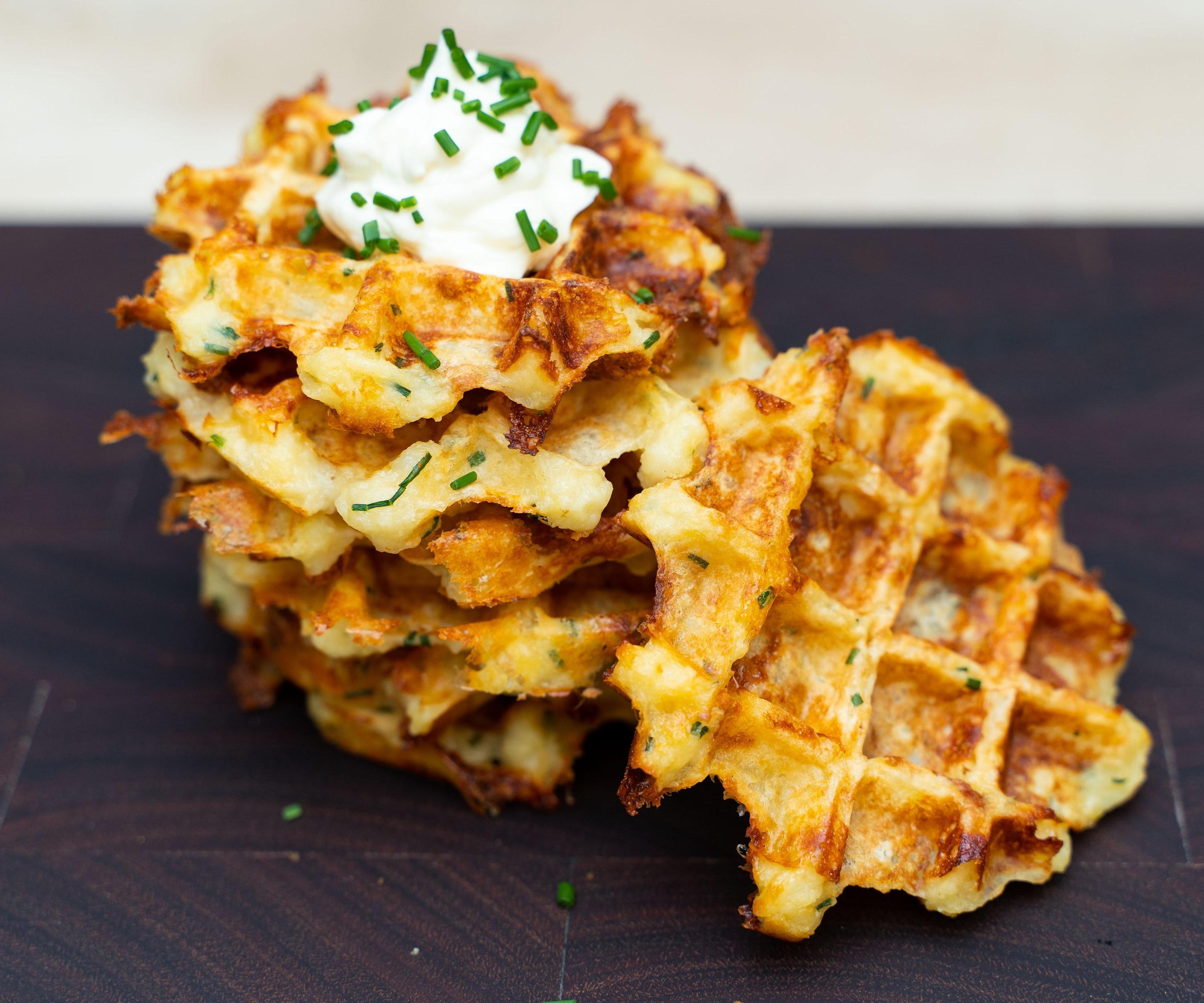 Cheesy Potato Waffles