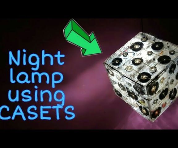 Night Lamp Made by the Old Tape Cassettes 