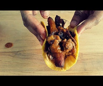 Easy Taco Recipe - Pulled Goat & Roast Vegetable Taco From Scratch - hissingcooker.com