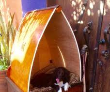 Doghouse 2 Story Polynesian Style With Removable Roof for Summer .