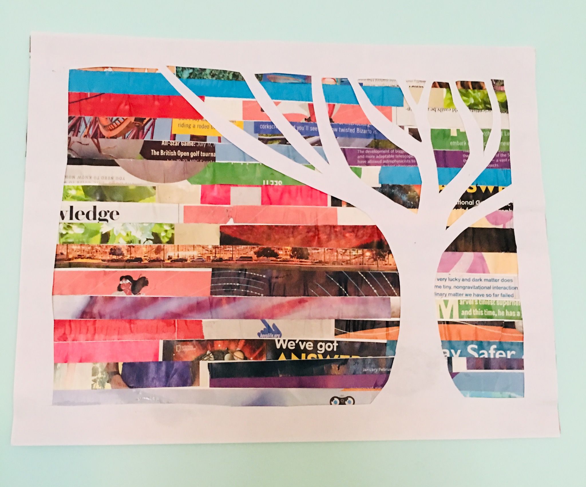 Upcycled Magazine Wall Art | Tree Silhouette Art