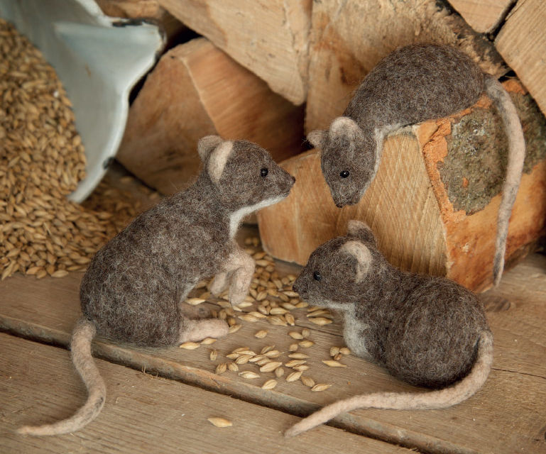 Felted Mouse in a Resting Position
