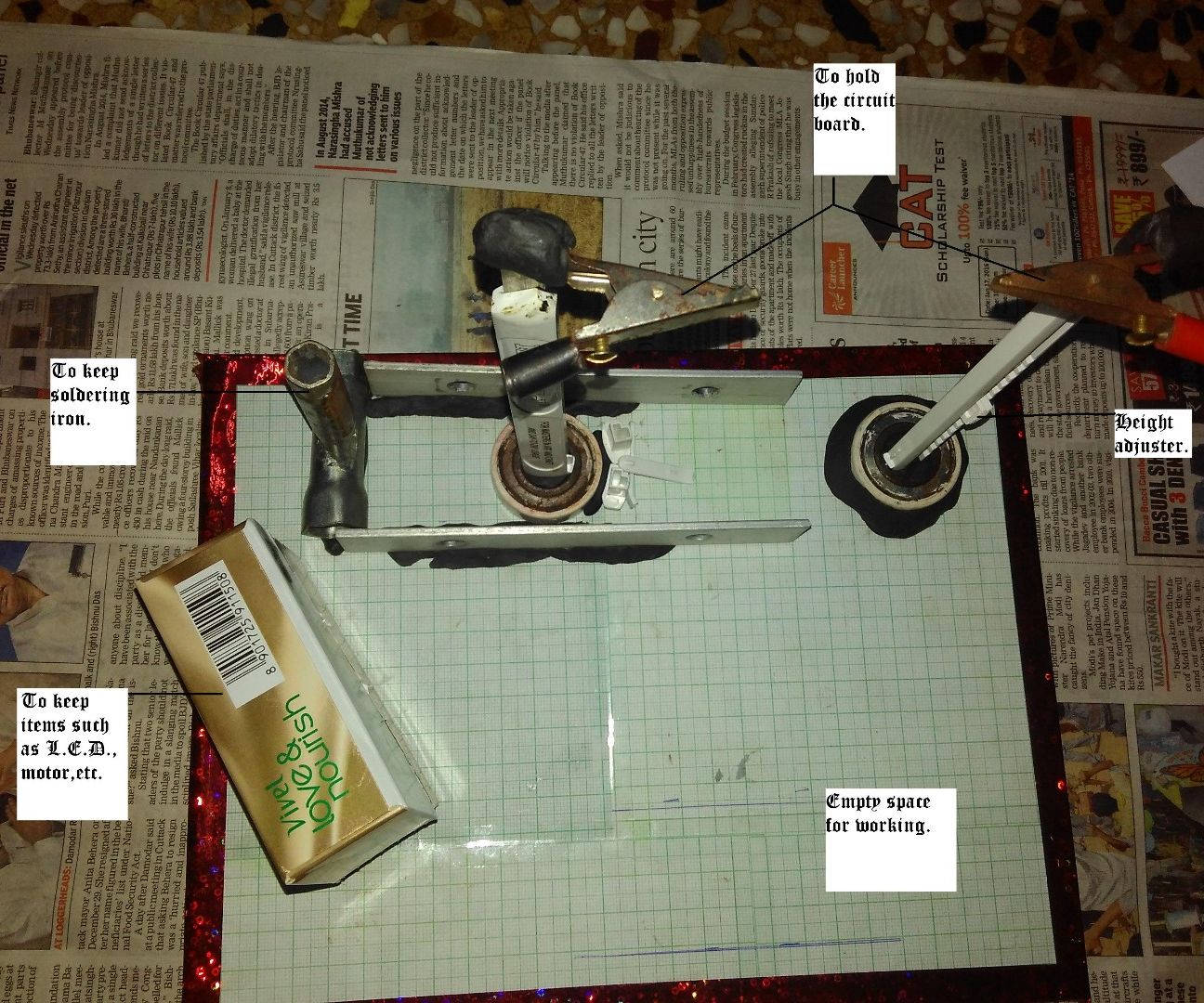 Homemade Height and Distance Adjustable Helping Hands + Other Features.