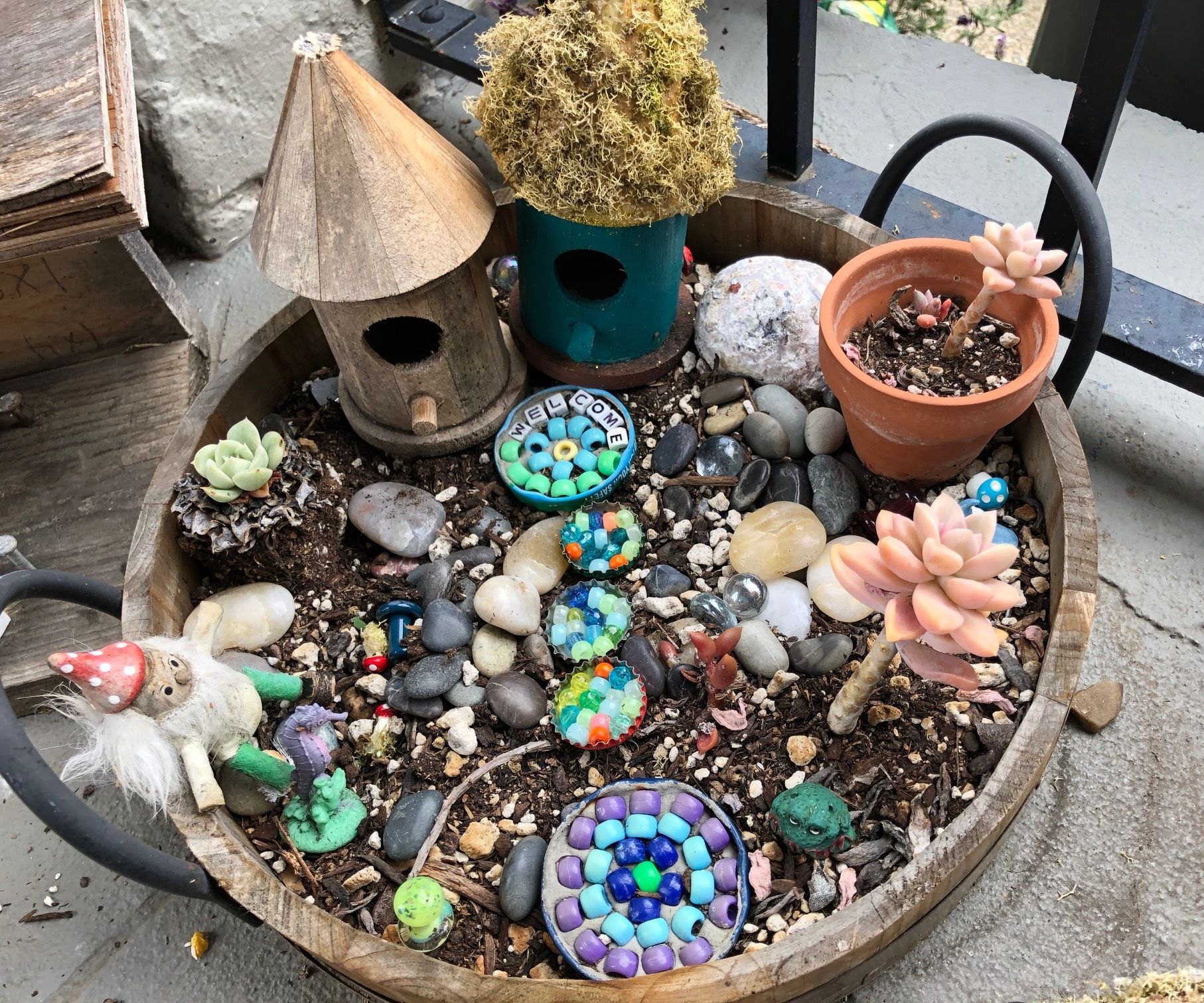 Tiny Mosaic Stepping Stones for Gnome or Fairy Garden