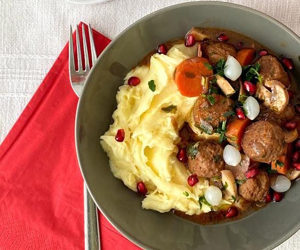 IKEA Meatballs Beef Bourguignon Style With Creamy Parmesan Mashed Potatoes